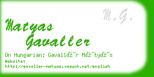 matyas gavaller business card